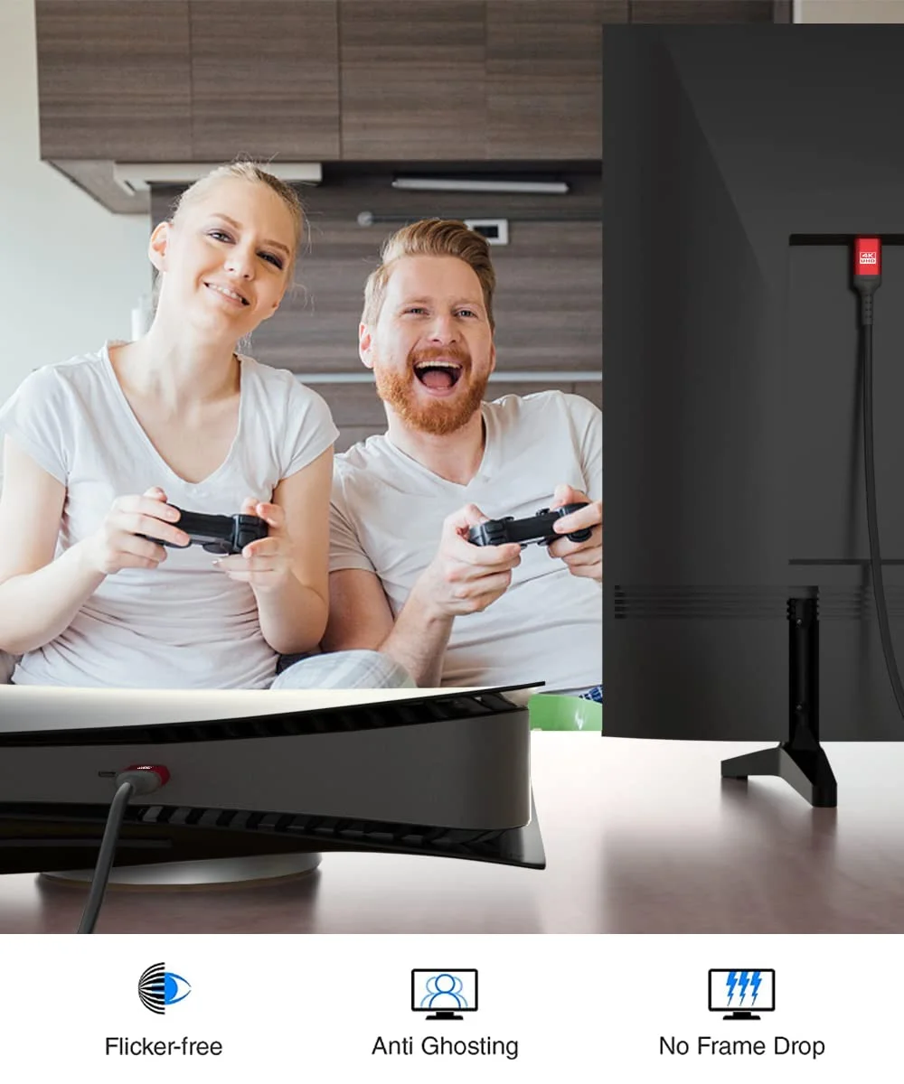 کابل HDMI 4K به طول 18 متر، دارای استاندارد CL3 مناسب نصب داخل دیوار، پشتیبانی از HDR10 18Gbps HDCP2.2 ARC، سرعت بالا، سازگار با Roku TV، لپ تاپ، PC، HDTV، کنسول