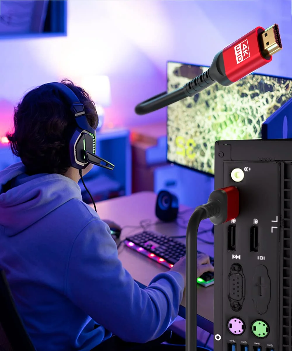 کابل HDMI 4K به طول 18 متر، دارای استاندارد CL3 مناسب نصب داخل دیوار، پشتیبانی از HDR10 18Gbps HDCP2.2 ARC، سرعت بالا، سازگار با Roku TV، لپ تاپ، PC، HDTV، کنسول