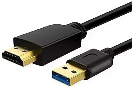 کابل تبدیل USB به HDMI با طول 2 متر، کابل USB به HDMI نر به نر با کیفیت Full 1080P HD، کابل مبدل صدا و تصویر برای اتصال کامپیوتر/لپ تاپ به مانیتور/تلویزیون/پروژکتور. سازگار با سیستم عامل ویندوز