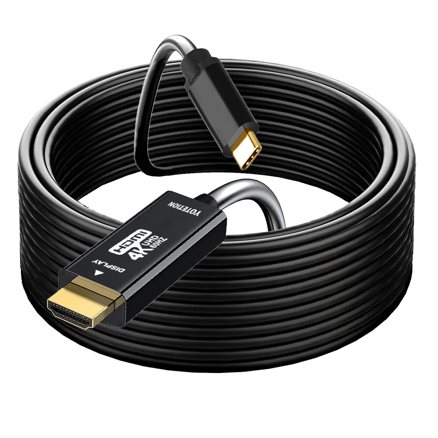 کابل USB-C به HDMI ۱۵ فوت 4K60HZ، کابل Thunderbolt 3/4 به HDMI سازگار با Galaxy S22 / S20، MacBook Pro/Air 2020، iPad Pro 2021/2020، Surface Book 2، XPS 15، iphone15 pro و iphone15pro max