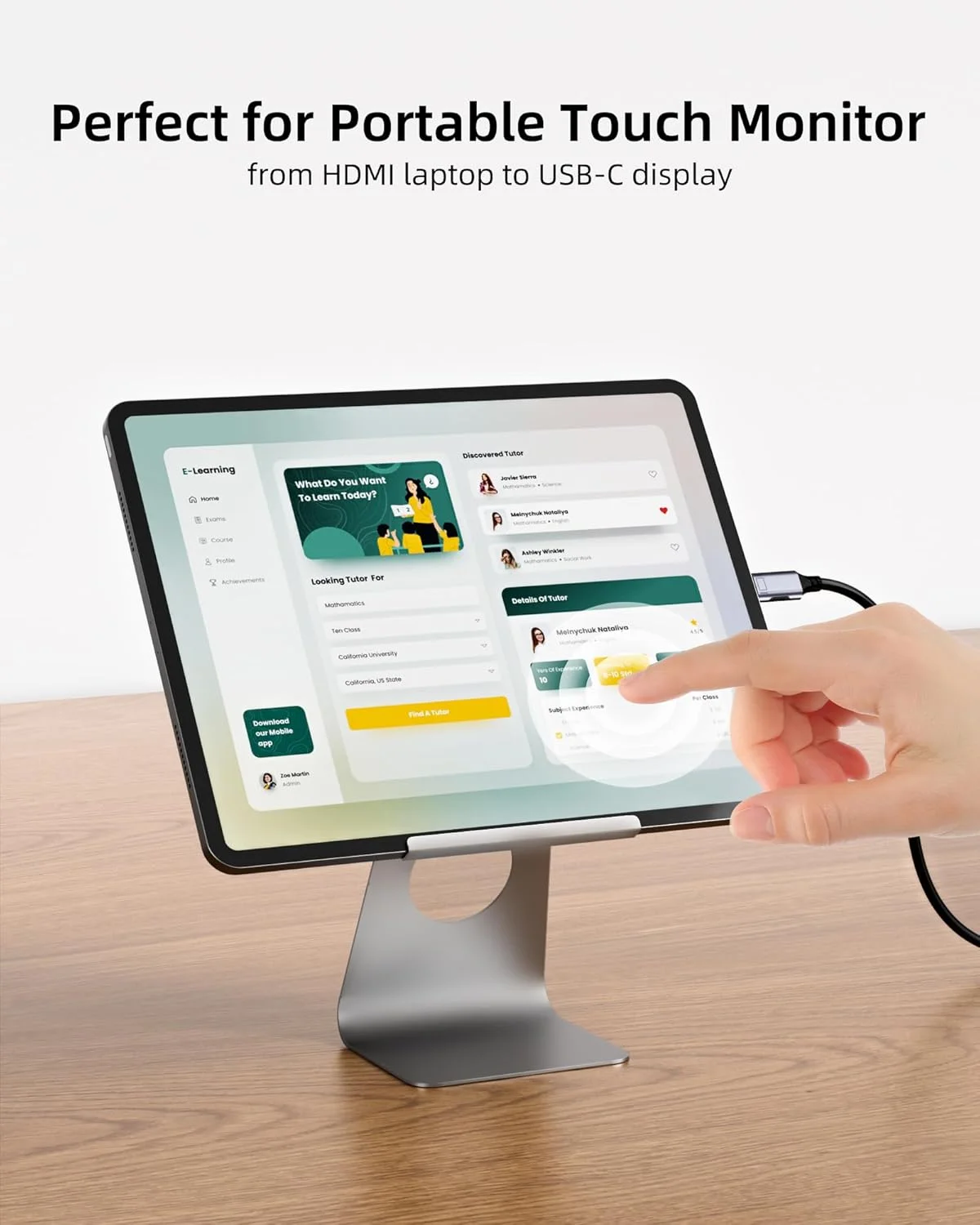 کابل تبدیل HDMI به USB C، طول 1 متر، 4K60Hz، یک طرفه HDMI به مانیتور Type C، برای منبع HDMI (لپ تاپ، کامپیوتر، داک استیم دک، PS4/5، ایکس باکس) به نمایشگر USBC Xreal Air، Nreal، مانیتور قابل حمل