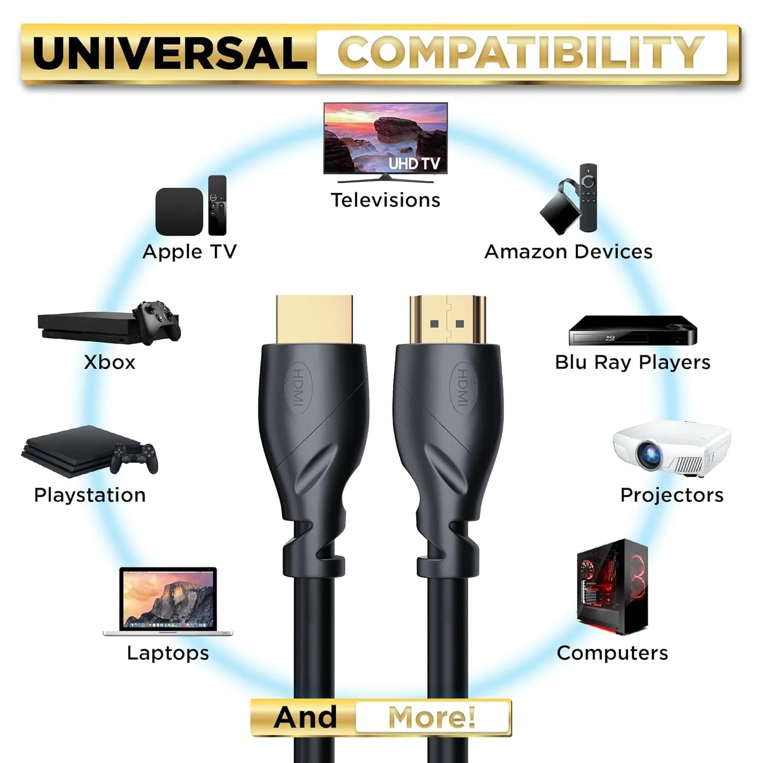 کابل HDMI آکووار با سرعت فوق العاده بالا، 15 متر، روکش طلا، 4K @ 60Hz، Ultra HD، 1080P و سازگار با ARC، مناسب برای لپ تاپ، کامپیوتر گیمینگ، مانیتور، PS5، PS4، Xbox X، One، Fire TV، Apple TV، ROKU، ساندبار و غیره کابل HDMI آکووار با سرعت فوق العاده بالا، 15 متر، روکش طلا، 4K @ 60Hz، Ultra HD، 1080P و سازگار با ARC، مناسب برای لپ تاپ، کامپیوتر گیمینگ، مانیتور، PS5، PS4، Xbox X، One، Fire TV، Apple TV، ROKU، ساندبار و غیره