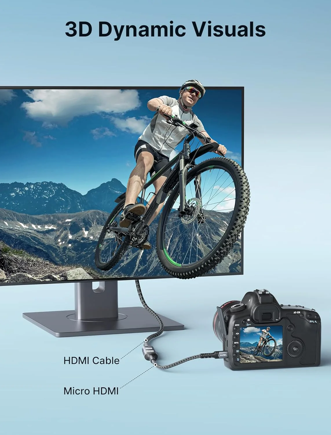 تبدیل میکرو HDMI به HDMI جی ساکس، 4K@60Hz HDR 3D Dolby 18Gbps، سازگار با رزبری پای 5/پای 4/گو پرو هیرو/نیکون/کانن/سونی و سایر دوربین ها - خاکستری