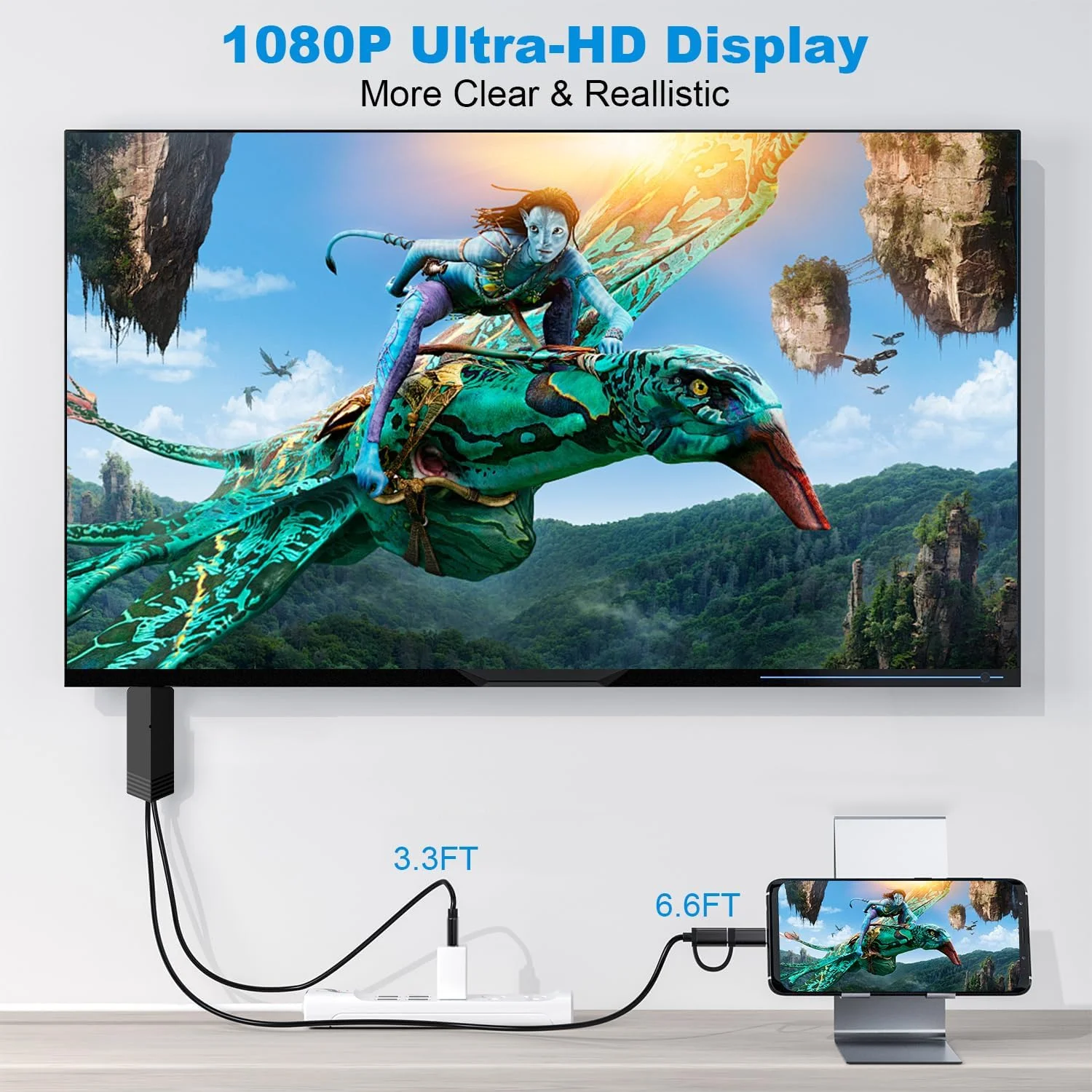 کابل 2 در 1 USB Type C به Micro USB برای گوشی های اندرویدی به HDMI، آداپتور MHL به HDMI با کیفیت 1080P HDTV برای انتقال تصویر و شارژ گوشی های هوشمند و تبلت های اندرویدی به پروژکتور و مانیتور، طول 2 متر