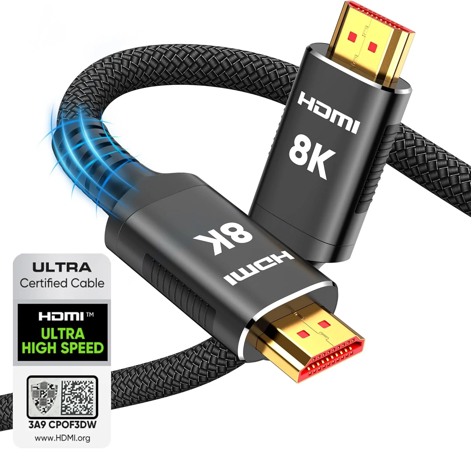 کابل HDMI 2.1 اسنوکیدز با گواهی 8K، طول 3 متر، سرعت فوق العاده بالا 48 گیگابیت بر ثانیه، سازگار با رزولوشن های 10K 8K@60Hz و 4K@120Hz برای تلویزیون/لپ تاپ/مانیتور/PS-5/ایکس باکس/پروژکتور/سیستم صوتی و غیره کابل HDMI 2.1 اسنوکیدز با گواهی 8K، طول 3 متر، سرعت فوق العاده بالا 48 گیگابیت بر ثانیه، سازگار با رزولوشن های 10K 8K@60Hz و 4K@120Hz برای تلویزیون/لپ تاپ/مانیتور/PS-5/ایکس باکس/پروژکتور/سیستم صوتی و غیره