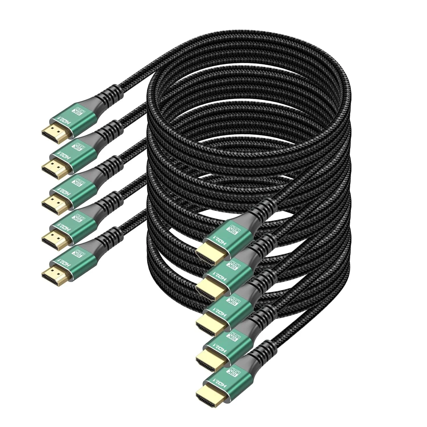 کابل HDMI 10K 8K، بسته 5 عددی، طول 2 متر، کابل HDMI 2.1 سرعت فوق العاده بالا 48 گیگابیت بر ثانیه، 8K@60Hz، 4K@120Hz، بافته شده، eARC، HDR10، HDCP2.2&2.3 برای PS5/PS4، Roku TV، مانیتور، HDTV، Blu-ray، لپ تاپ کابل HDMI 10K 8K، بسته 5 عددی، طول 2 متر، کابل HDMI 2.1 سرعت فوق العاده بالا 48 گیگابیت بر ثانیه، 8K@60Hz، 4K@120Hz، بافته شده، eARC، HDR10، HDCP2.2&2.3 برای PS5/PS4، Roku TV، مانیتور، HDTV، Blu-ray، لپ تاپ