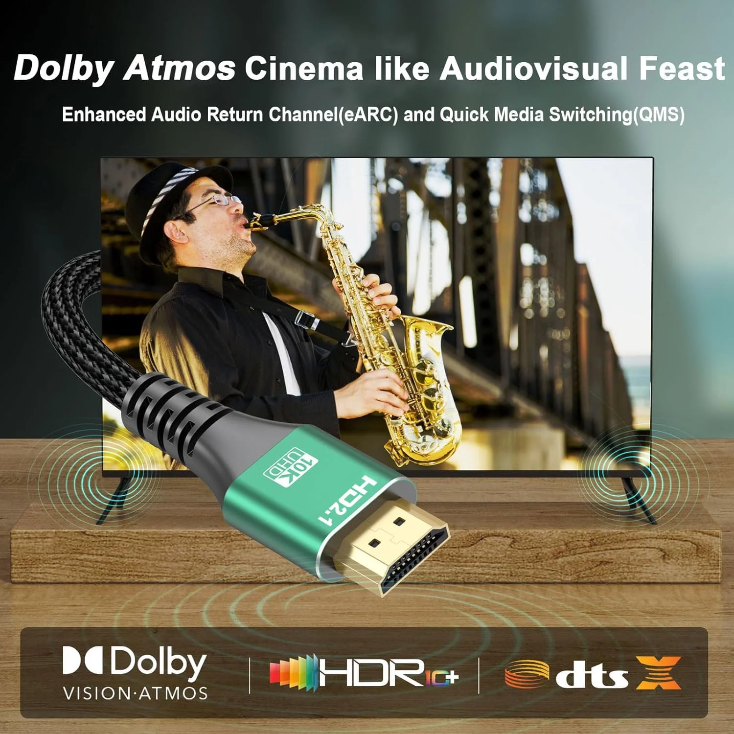 کابل HDMI 10K 8K، بسته 5 عددی، طول 2 متر، کابل HDMI 2.1 سرعت فوق العاده بالا 48 گیگابیت بر ثانیه، 8K@60Hz، 4K@120Hz، بافته شده، eARC، HDR10، HDCP2.2&2.3 برای PS5/PS4، Roku TV، مانیتور، HDTV، Blu-ray، لپ تاپ