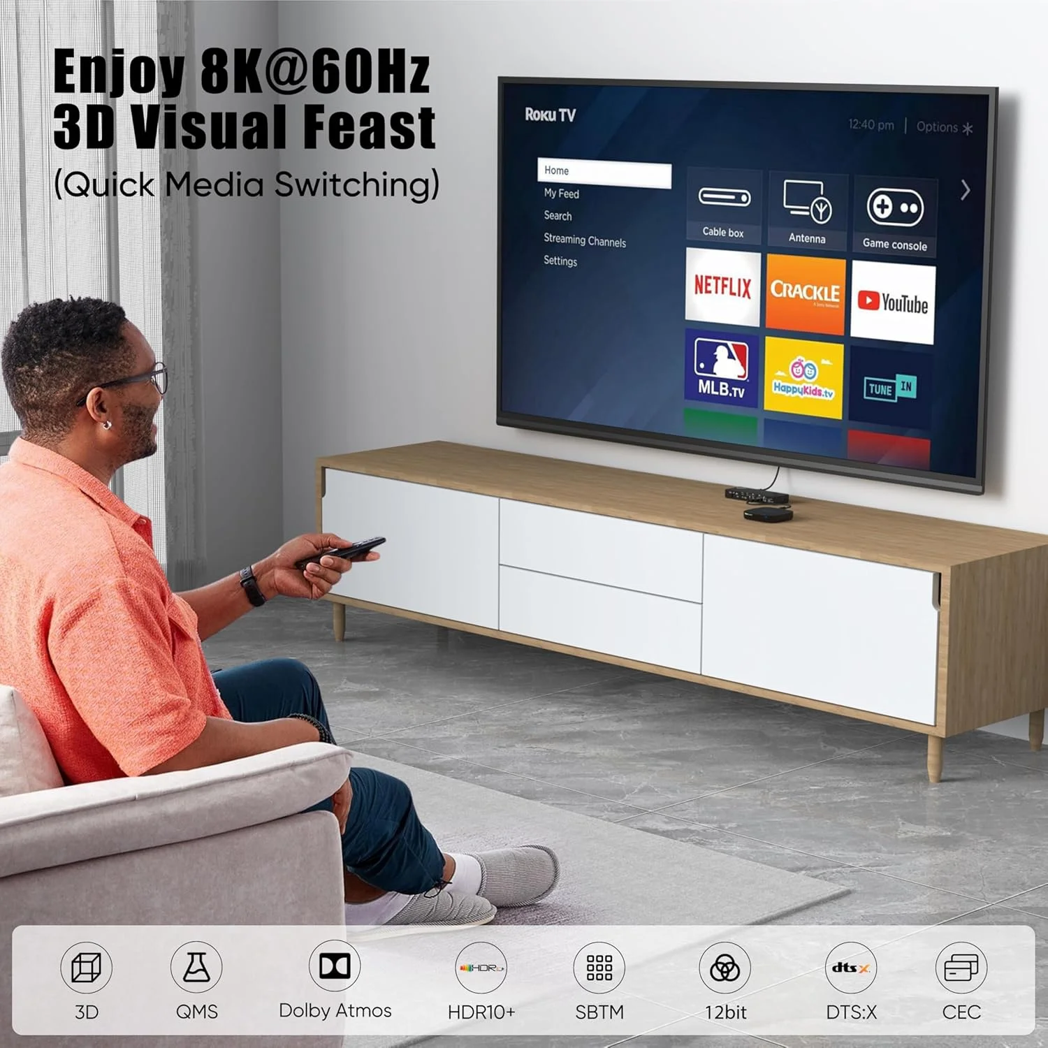 کابل HDMI 2.1 8K به طول 15 سانتی متر (6 اینچ) - بسته 2 عددی، کابل بافته شده HDMI با سرعت فوق العاده بالا 48 گیگابیت بر ثانیه، پشتیبانی از HDR10+، eARC، SBTM، QMS، CEC، HDCP 2.3 برای تلویزیون، مانیتور، کامپیوتر، لپ تاپ، سوئیچ HDMI، اسپلیتر HDMI، KVM، پروژکتور