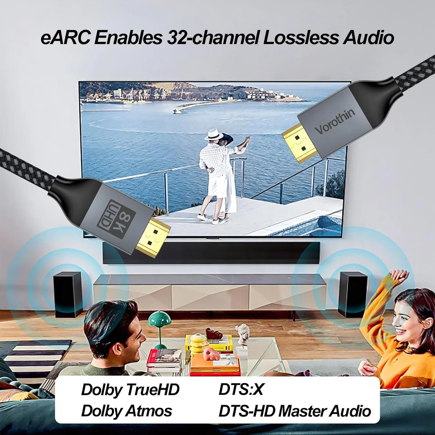 کابل HDMI 8K به طول 1.8 متر، بسته 5 عددی، کابل مانیتور کامپیوتر HDMI پرسرعت 48 گیگابیت بر ثانیه، کابل HDMI محافظت شده با استاندارد CL3 با رزولوشن 8K@60Hz، 4K@144Hz/120Hz و HDR10+ برای تلویزیون، ساندبار، روکو، مانیتور گیمینگ، لپ تاپ، کارت گرافیک، دوربین کابل HDMI 8K به طول 1.8 متر، بسته 5 عددی، کابل مانیتور کامپیوتر HDMI پرسرعت 48 گیگابیت بر ثانیه، کابل HDMI محافظت شده با استاندارد CL3 با رزولوشن 8K@60Hz، 4K@144Hz/120Hz و HDR10+ برای تلویزیون، ساندبار، روکو، مانیتور گیمینگ، لپ تاپ، کارت گرافیک، دوربین