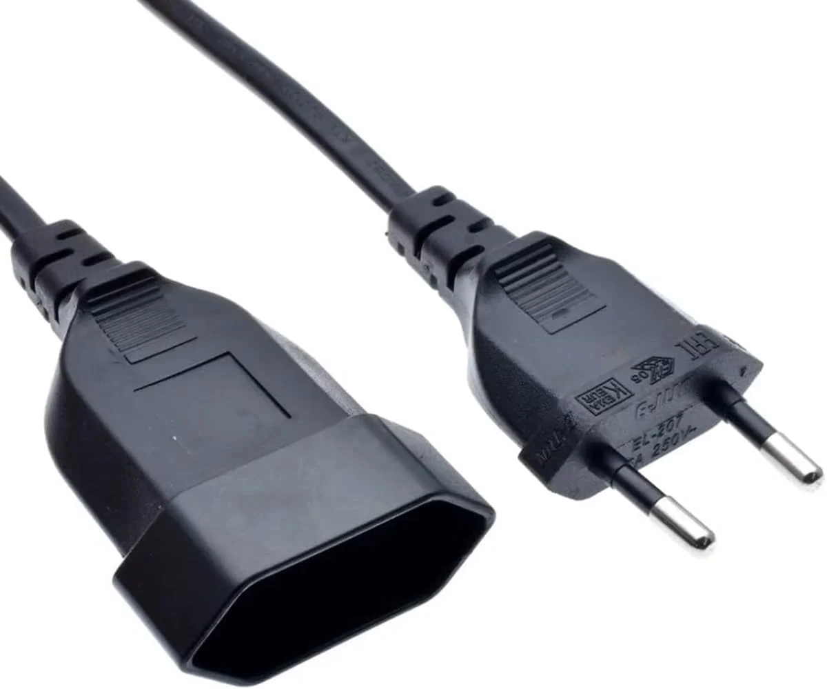 کابل برق دو شاخه اروپایی نر به ماده برای کامپیوتر، PDU، UPS، کابل افزایش طول استاندارد اروپا (3 متر)