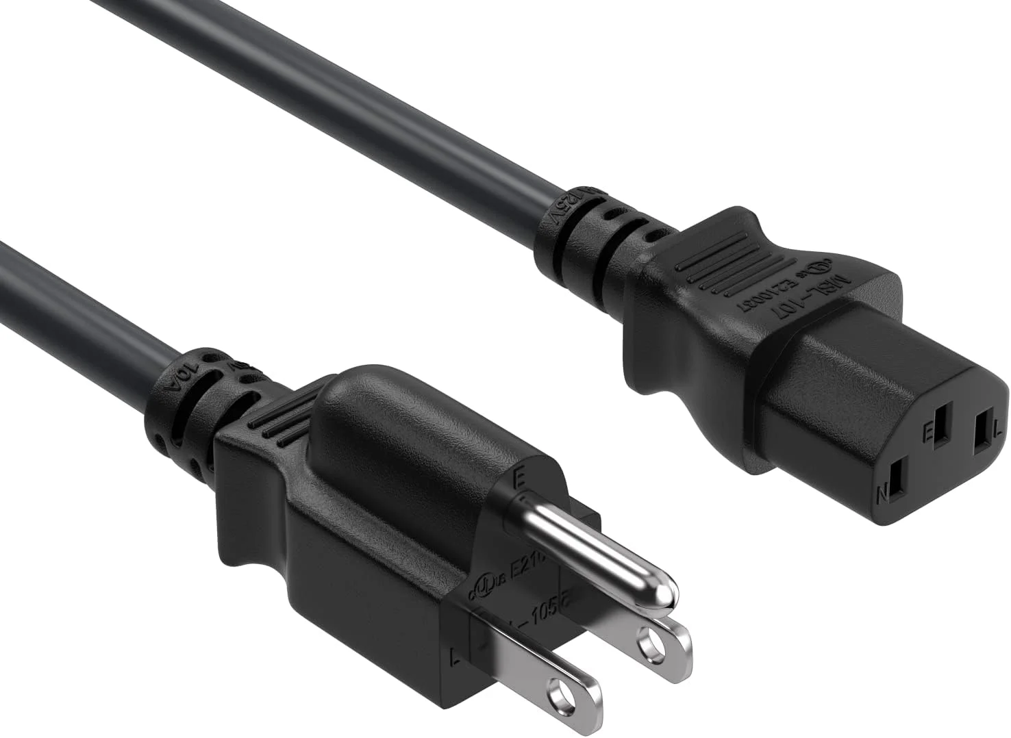 کابل برق یونیورسال CableLeader به طول 30 سانتی متر، 16 AWG، IEC320 C13 به NEMA 5-15P، کابل برق توسعه، سازگار با کامپیوترها، مانیتورها، پرینترها و تلویزیون ها، بسته 1 عددی