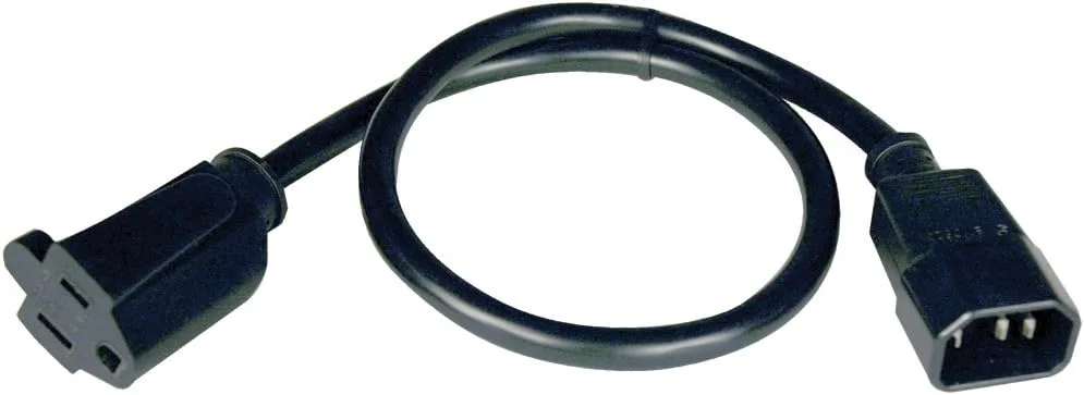 کابل برق استاندارد کامپیوتر Tripp Lite 12 آمپر، 16AWG (IEC-320-C14 به NEMA 5-15R) طول 0.6 متر، مشکی (P002-002)