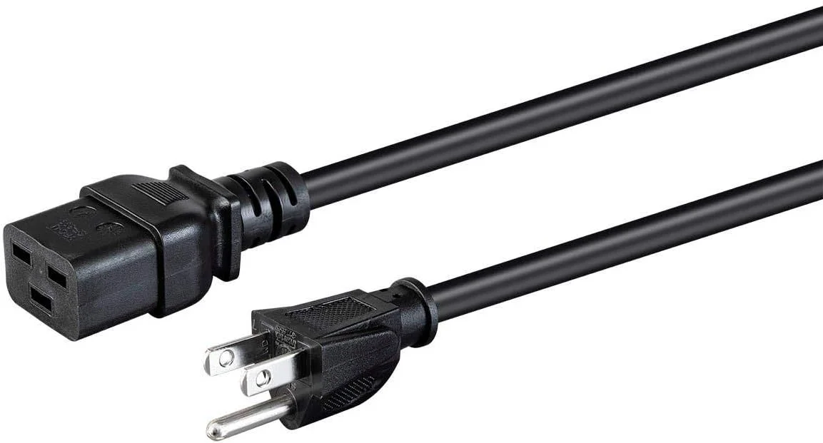 کابل برق کامپیوتر سنگین مونوپرایس - 3 متر - مشکی | IEC 60320 C19 به NEMA 5-15P, 14AWG, 15A, SJT, 125V