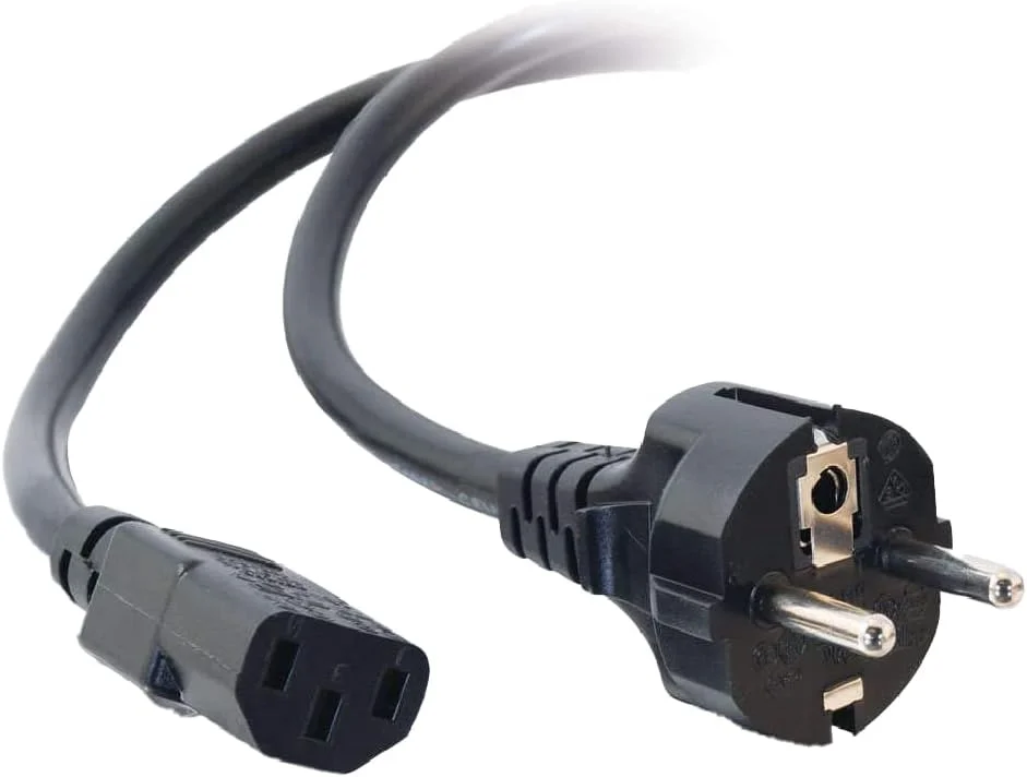 کابل برق دو شاخه EU جایگزین LiteFuze - طول 1.2 متر - 16AWG CEE 7/16 به IEC 60320 C13، 13 آمپر - مناسب برای کامپیوترها، مانیتورها، اسکنرها، پرینترها