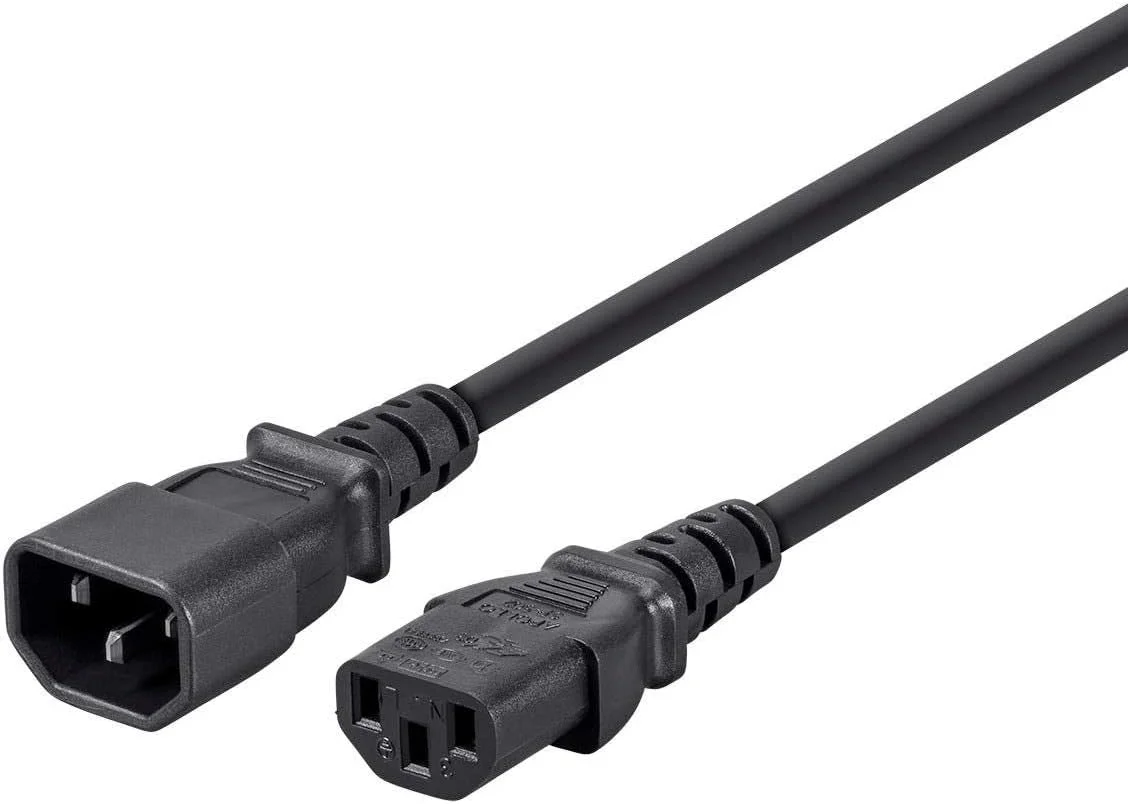 کابل افزایش طول برق مونوپرایس - IEC 60320 C14 به IEC 60320 C13، 10 آمپر، 1250 وات، 3 پین، SVT، 18AWG، 90 سانتی متر، مشکی (1 عدد)
