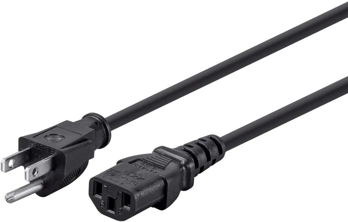 کابل برق 15 فوتی 14AWG مونوپرایس 105294 با سوکت اتصال برق 3 سیمه PC، 15 آمپر (NEMA 5-15P به IEC-320-C13) مشکی