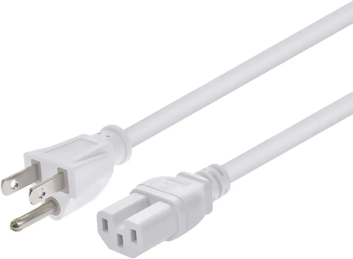 کابل برق سنگین مونوپرایس - NEMA 5-15P به IEC 60320 C15، 14AWG، 15A/1875W، 125V، SJT، 2.4 متر، سفید