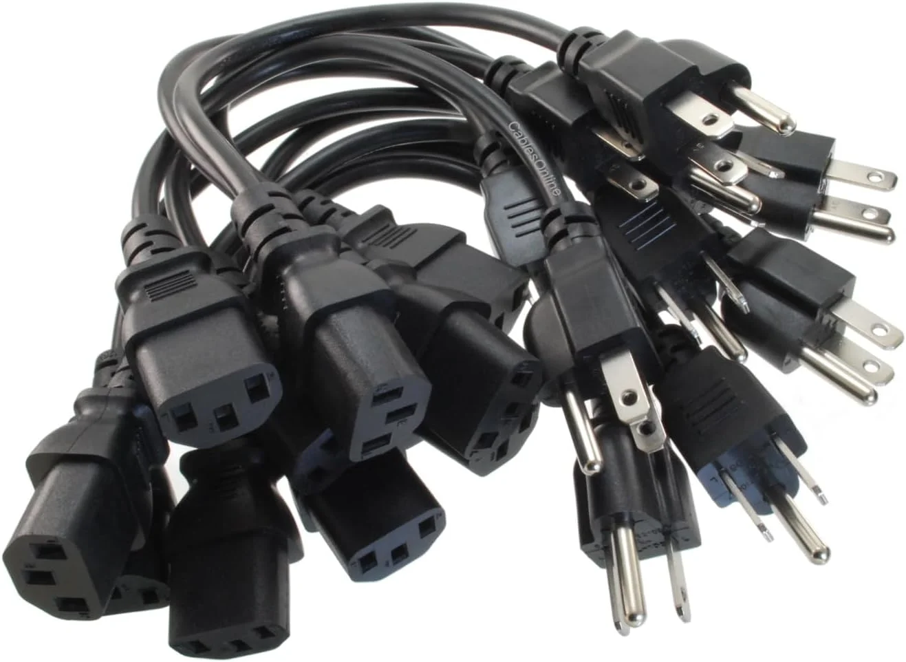 CablesOnline بسته 12 عددی کابل برق کوتاه کامپیوتر 3 سیمه، 30 سانتی متری، 18AWG NEMA 5-15P به کابل IEC-60320-C13، PC-111-12 CablesOnline بسته 12 عددی کابل برق کوتاه کامپیوتر 3 سیمه، 30 سانتی متری، 18AWG NEMA 5-15P به کابل IEC-60320-C13، PC-111-12