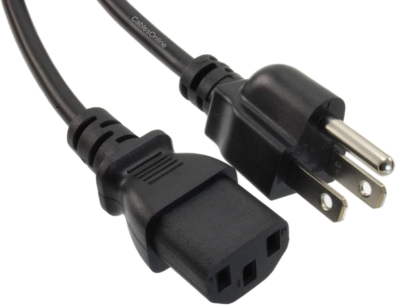 CablesOnline بسته 12 عددی کابل برق کوتاه کامپیوتر 3 سیمه، 30 سانتی متری، 18AWG NEMA 5-15P به کابل IEC-60320-C13، PC-111-12 - تصویر 3
