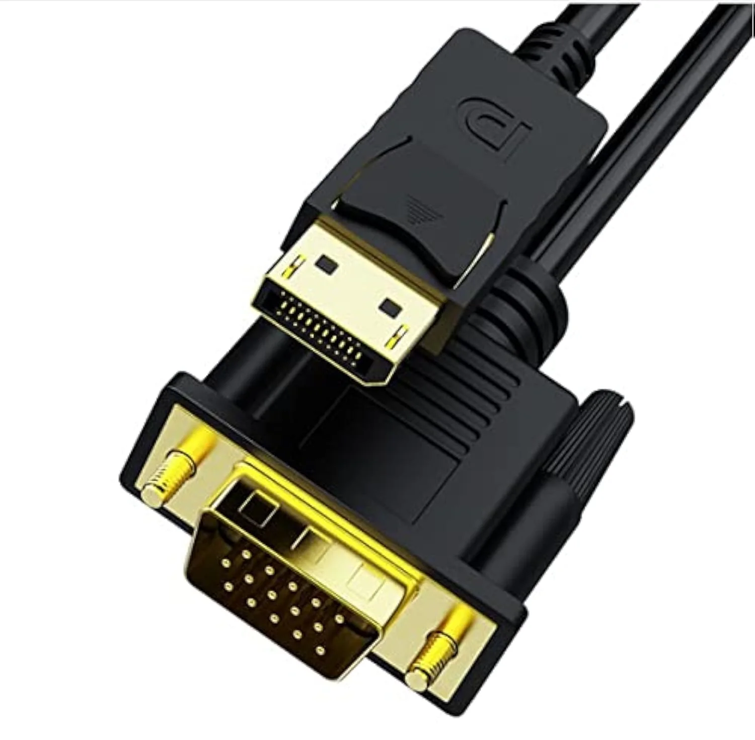 کابل DisplayPort به VGA طول 1.8 متر، کابل نر DP با روکش طلا به نر VGA 1080P@60Hz مناسب برای اتصال پورت DP از رایانه شخصی، دسکتاپ، لپ تاپ، مانیتور، HDTV، پروژکتور