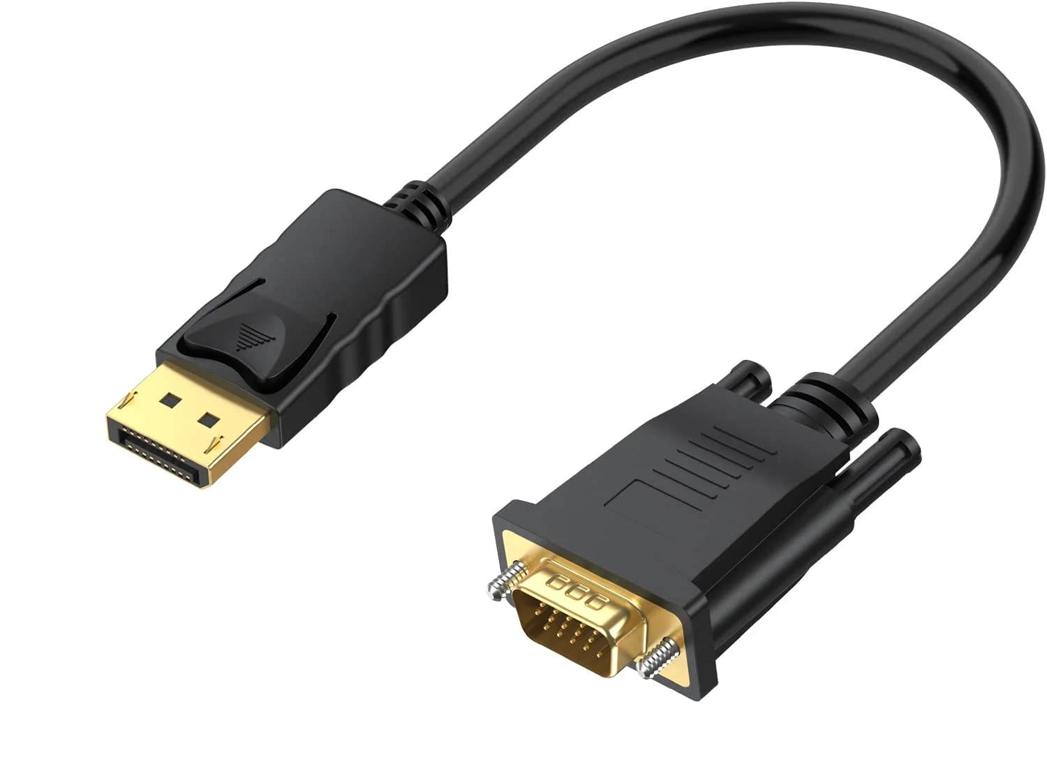 کابل DisplayPort به VGA کوتاه 1.5 فوت، کابل آداپتور پورت نمایشگر DP کامپیوتر به مانیتور/پروژکتور VGA نر به نر ویدیویی HD 1080P برای کامپیوتر، مانیتور، تلویزیون، پروژکتور