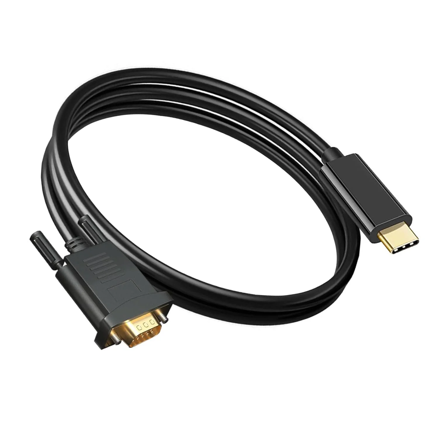 کابل USB C به VGA دانفتسوی، 1.8 متری، با روکش طلا، سازگار با مانیتور، دسکتاپ، پروژکتور (عدم پشتیبانی از پورت تاندربولت)
