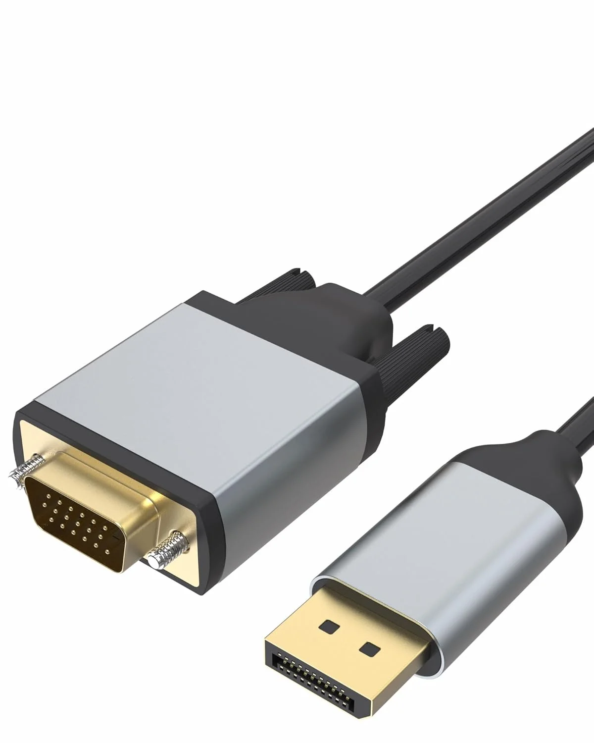 کابل DisplayPort به VGA طول 1.8 متر، آلومینیومی با روکش طلا، تبدیل DisplayPort نر به VGA نر برای کامپیوتر، مانیتور، تلویزیون، پروژکتور، مناسب برای لنوو، دل، اچ پی، ایسوس