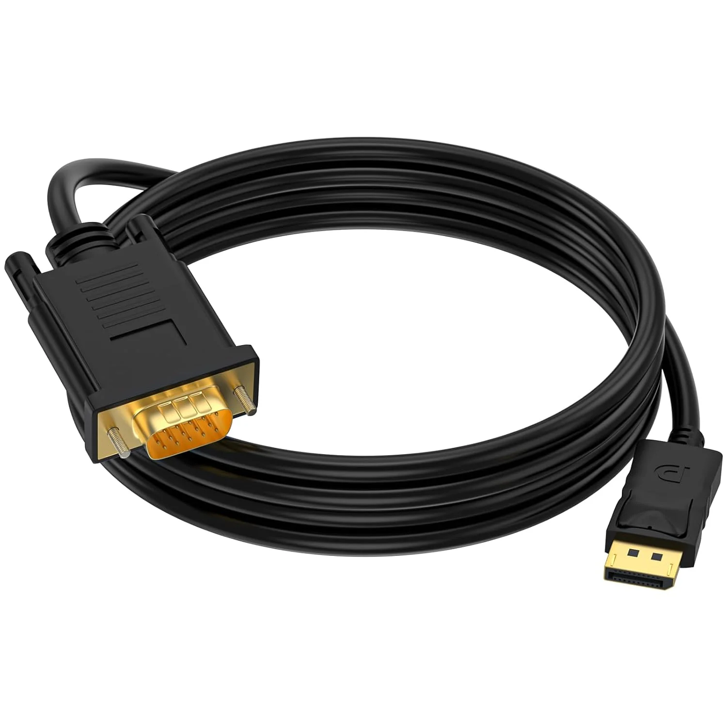 آداپتور DisplayPort به VGA (ورودی به خروجی) کابل DP به VGA نر به نر با روکش طلا برای کامپیوتر، لپ تاپ، مانیتور، تلویزیون، پروژکتور (غیر دو طرفه) (طول 90 سانتی متر - 1 عدد)