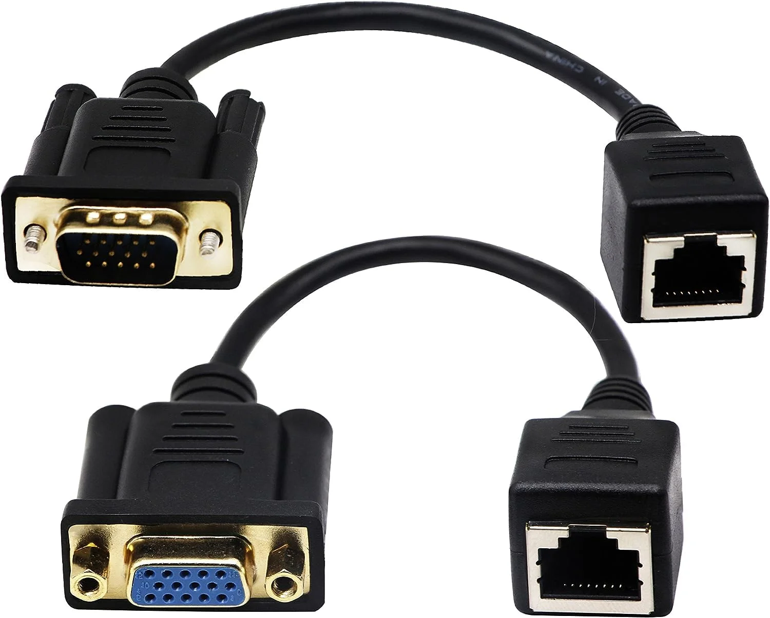 کابل VGA با زاویه 90 درجه RIIEYOCA، کابل VGA نر به مادگی با زاویه پایین، کابل مانیتور کامپیوتر 1080P Full HD، طول 0.5 متر (پایین)