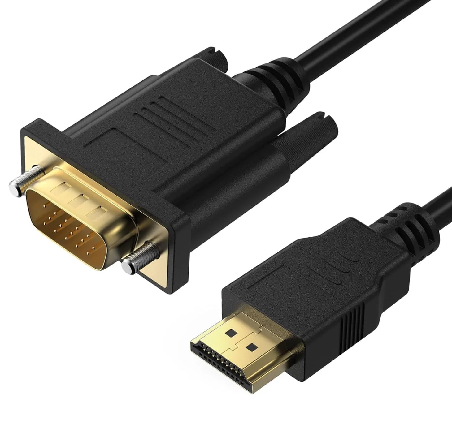 کابل تبدیل HDMI به VGA پَنپئو، 1.8 متری، با روکش طلا - سازگار با لپ تاپ، مانیتور، پروژکتور، تلویزیون، ایکس باکس، روکو