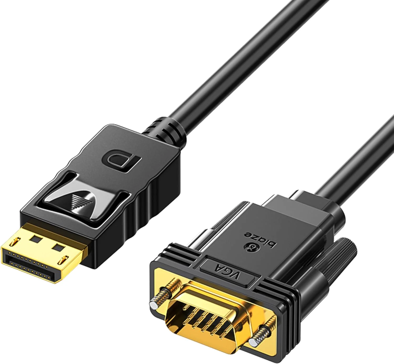 کابل DisplayPort به VGA طول 1.8 متر، آداپتور نر به نر DP به VGA، کابل تبدیل ویدئو HD 1080P برای لپ تاپ، کامپیوتر به مانیتور، پروژکتور، نمایشگر