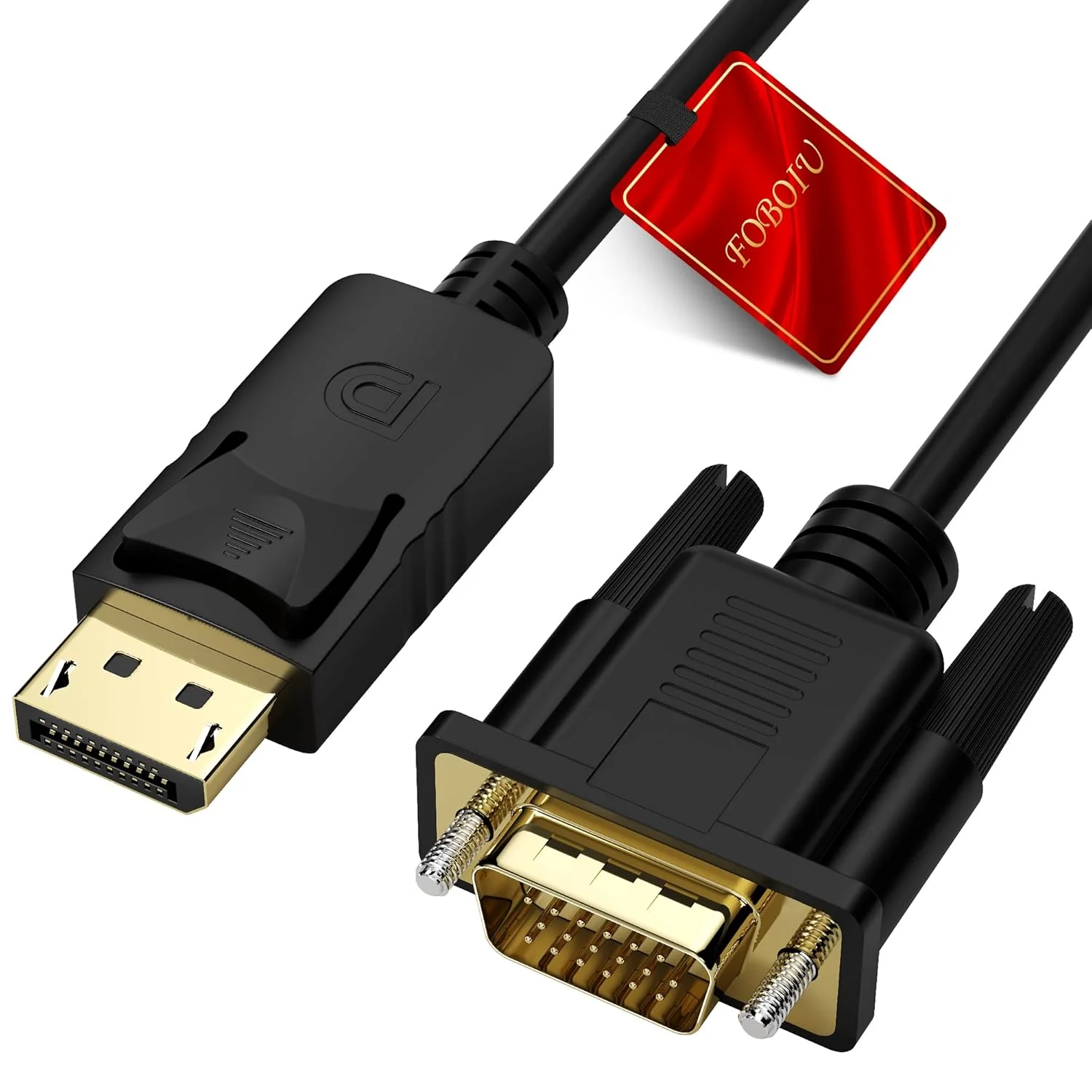 کابل DisplayPort به VGA طول 1.8 متر، کابل تبدیل Display Port DP به VGA برای لپ تاپ/کامپیوتر به مانیتور/پروژکتور، 1080P نر به نر (غیر دو طرفه، سازگار با HDMI یا USB نیست)