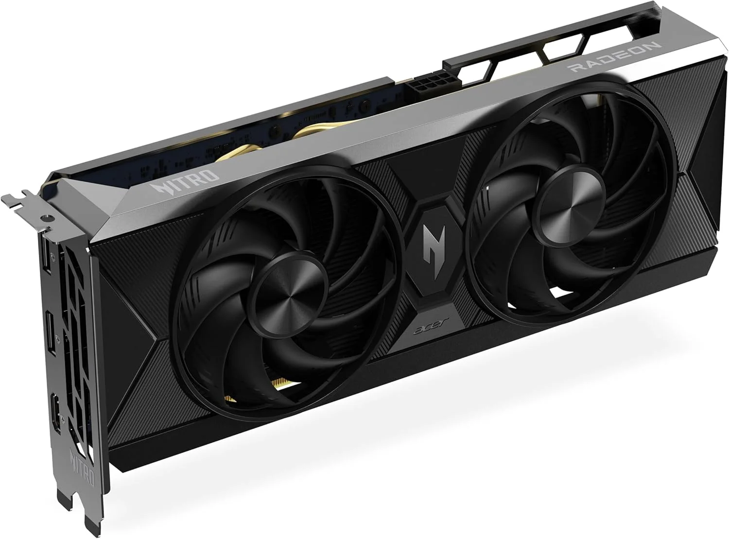 کارت گرافیک AMD ایسر نیترو رادئون RX 9060 XT (8 گیگابایت GDDR6، 128 بیت، PCIe 5.0 x16، 1x HDMI 2.1a 2X DP 2.1b) 2x Nitro FrostBlade، 1x8 پین، فضای اسلات: 2