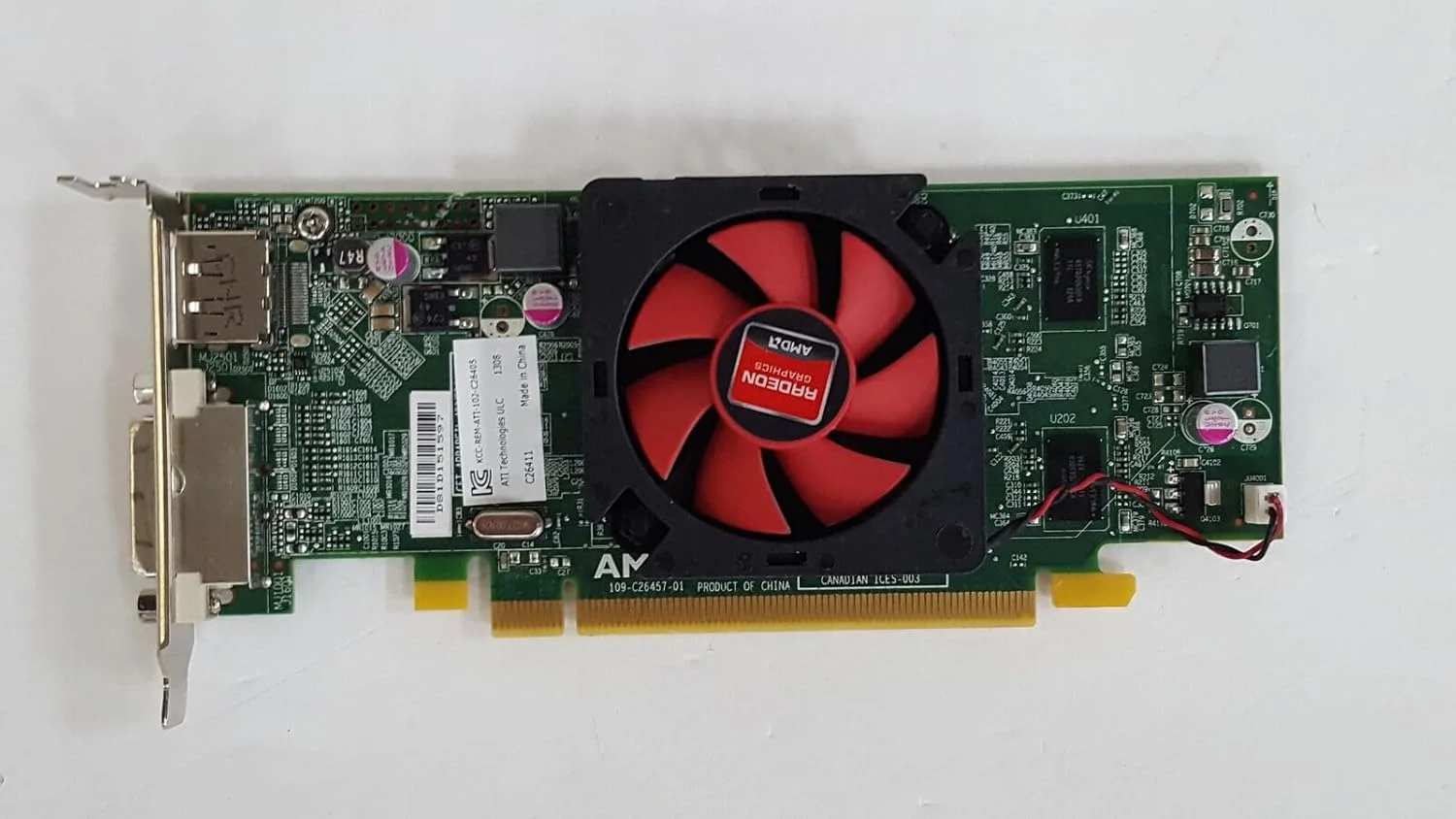 کارت گرافیک دِل 0WH7F ای‌ام‌دی رادئون HD 6450 با حافظه 1 گیگابایت DDR3 و رابط PCIe x16 با اندازه کوچک