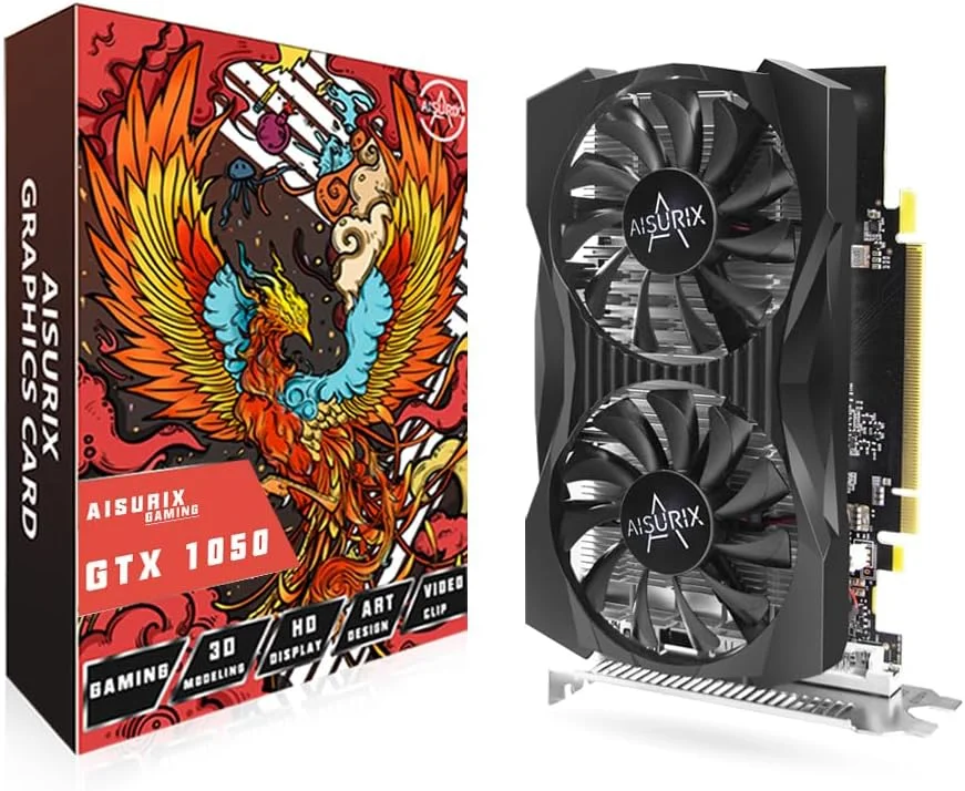 کارت گرافیک GTX 1050 4G، 128 بیت GDDR5 PCI Express 3.0، کارت گرافیک DVI VGA HDMI با دو فن خنک کننده