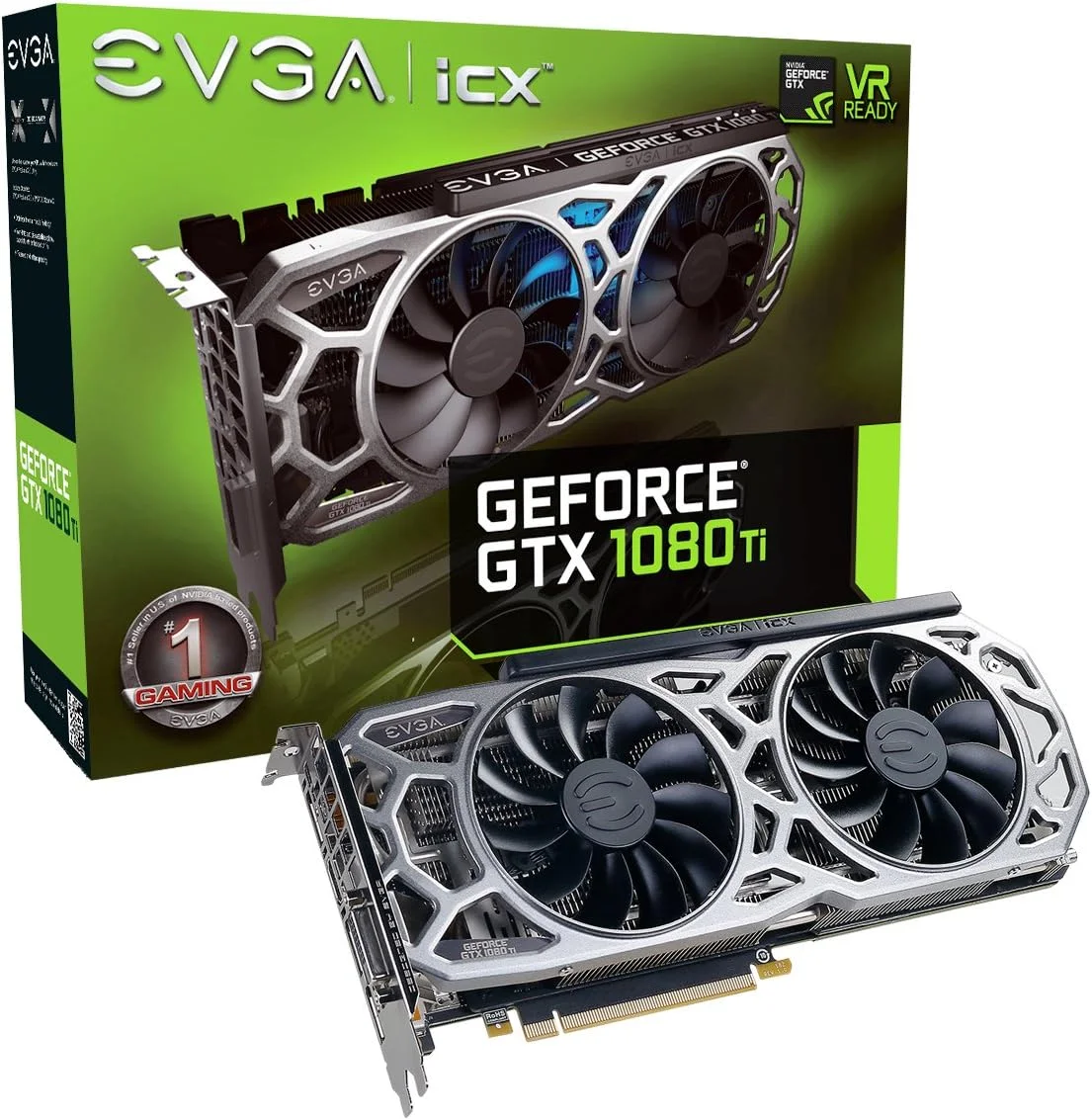کارت گرافیک EVGA GeForce GTX 1080 Ti SC2 Gaming، با 11 گیگابایت حافظه GDDR5X و تکنولوژی iCX - دارای 9 سنسور حرارتی و نورپردازی RGB، فن آسنکرون و طراحی بهینه جریان هوا، مدل 11G-P4-6593-KR
