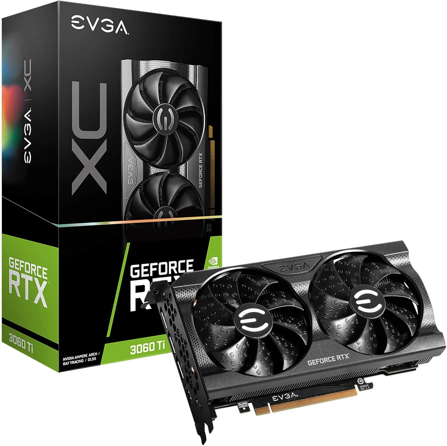 کارت گرافیک EVGA GeForce RTX 3060 Ti XC Gaming، 08G-P5-3663-KL، با 8 گیگابایت حافظه GDDR6 و صفحه پشتی فلزی