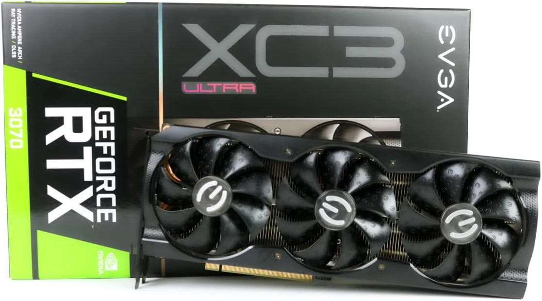 کارت گرافیک EVGA GeForce RTX 3070 XC3 Ultra Gaming، 08G-P5-3755-KL، با 8 گیگابایت حافظه GDDR6، خنک کننده iCX3، نورپردازی ARGB LED، صفحه پشتی فلزی، LHR (بازسازی شده)