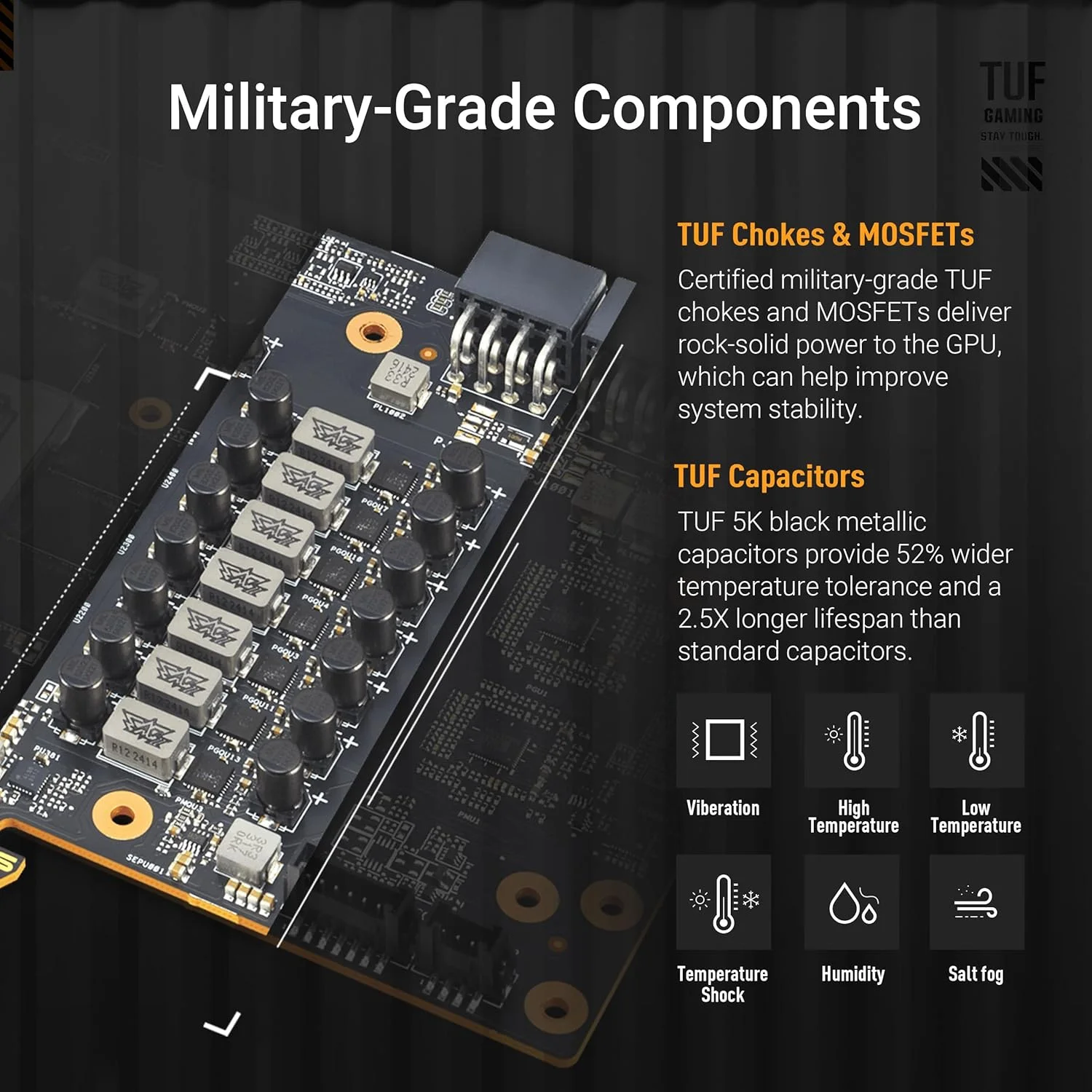 کارت گرافیک گیمینگ ایسوس TUF Gaming Radeon RX 9070 XT OC Edition با 16 گیگابایت حافظه