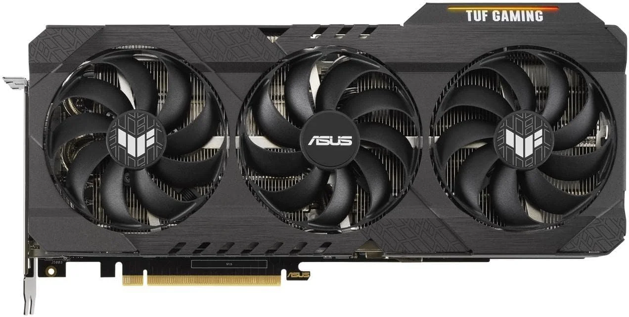 کارت گرافیک ایسوس TUF Gaming NVIDIA GeForce RTX 3070 Ti OC V2 (PCIe 4.0، 8GB GDDR6X، HDMI 2.1، DisplayPort 1.4a، بلبرینگ های دوگانه فن، گواهی درجه نظامی، GPU Tweak III)