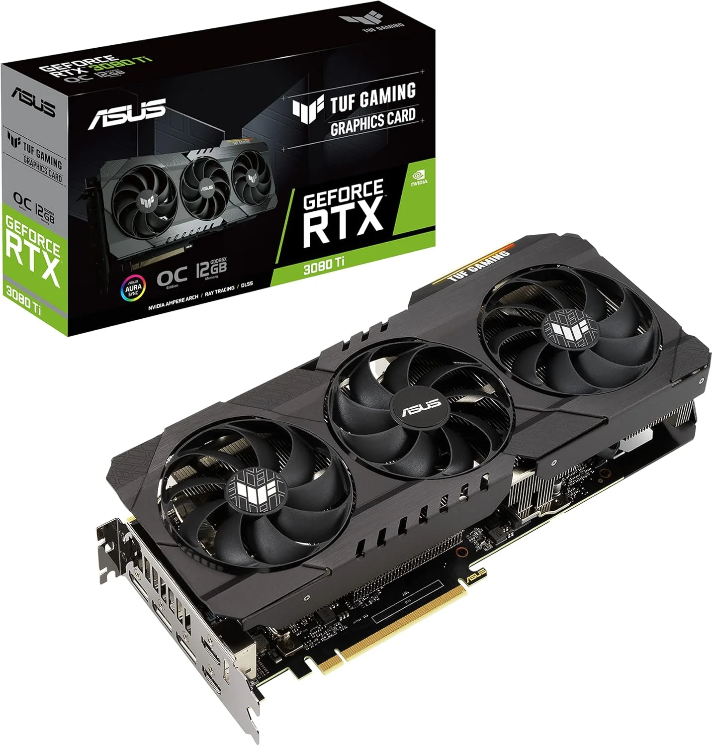 کارت گرافیک ایسوس TUF Gaming NVIDIA GeForce RTX 3080 Ti OC Edition (PCIe 4.0، 12GB GDDR6X، HDMI 2.1، DisplayPort 1.4a، بلبرینگ های دوگانه فن، گواهی درجه نظامی، GPU Tweak II)