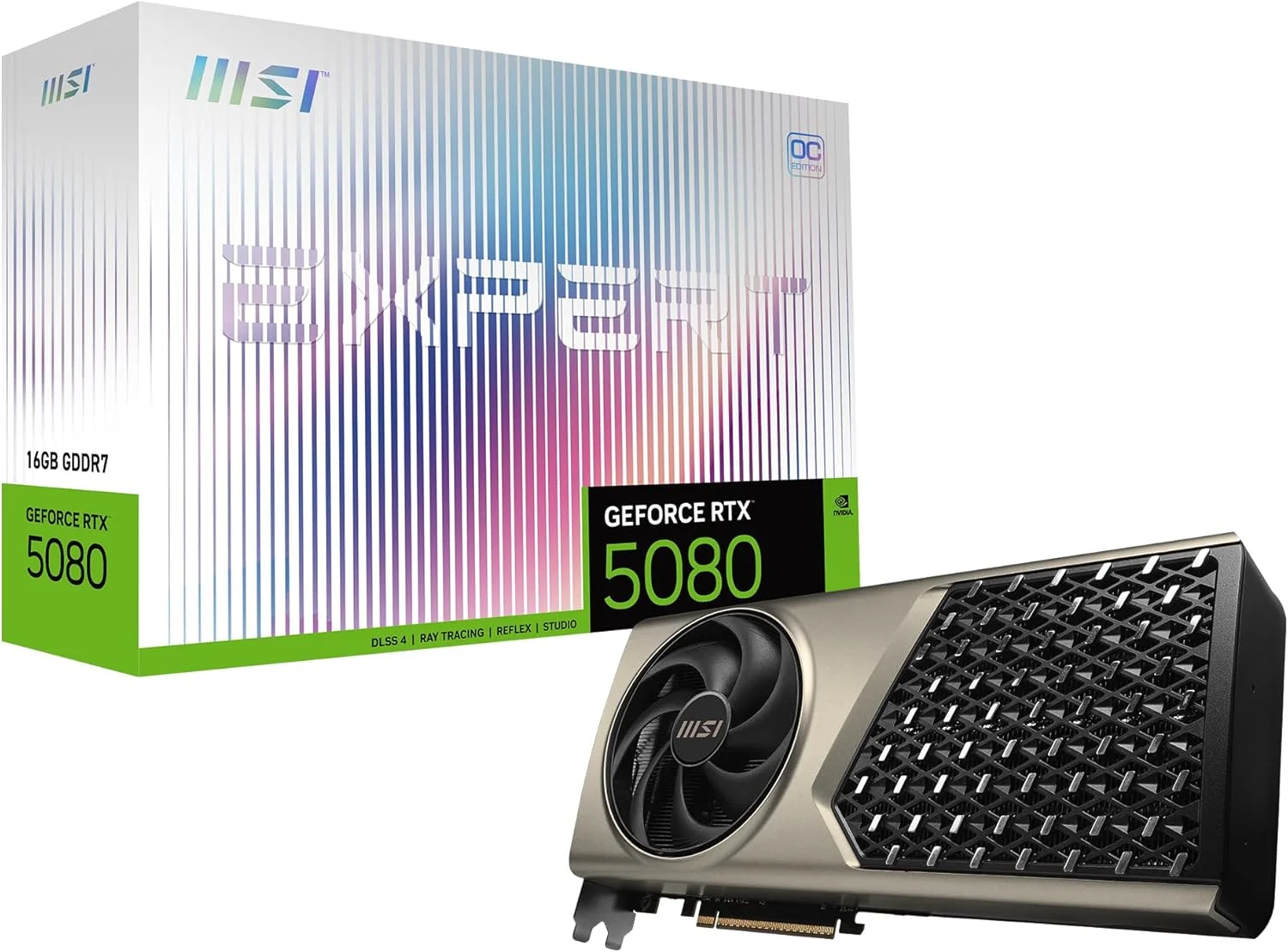 کارت گرافیک MSI Gaming RTX 5080 16G Expert OC (با 16 گیگابایت حافظه GDDR7، 256 بیتی، عملکرد فوق العاده: 2730 مگاهرتز، DisplayPort x3 2.1a، HDMI 2.1b، معماری NVIDIA Blackwell)