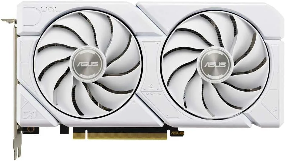 کارت گرافیک گیمینگ ایسوس Dual GeForce RTX 4060 EVO White OC Edition با 8 گیگابایت حافظه GDDR6 (Nvidia GeForce RTX4060 DLSS3، 246 AI TOPS، PCIe 4.0، 1x HDMI 2.1a، 3x DisplayPort 1.4a، سفید)