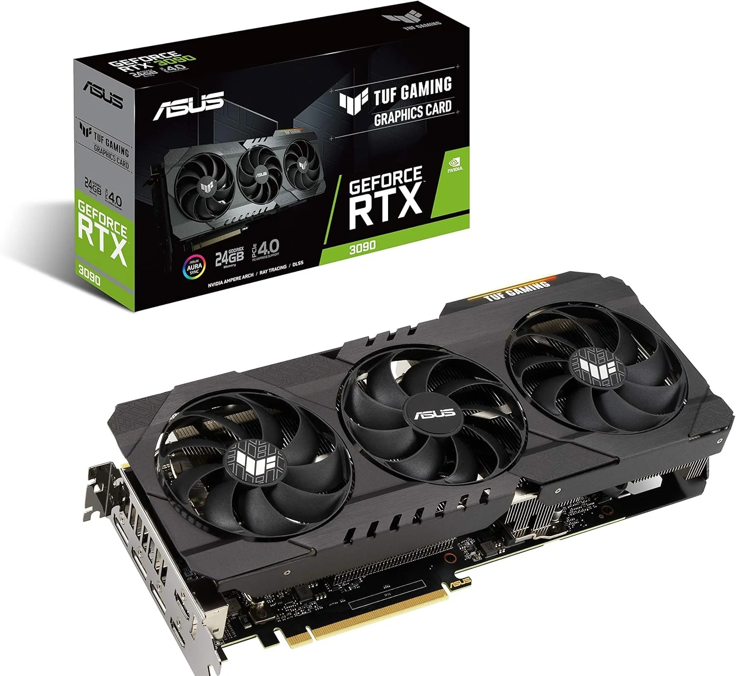 کارت گرافیک ایسوس TUF Gaming NVIDIA GeForce RTX 3090 OC Edition - PCIe 4.0، 24GB GDDR6X، HDMI 2.1، DisplayPort 1.4a، فن های بلبرینگ دوگانه