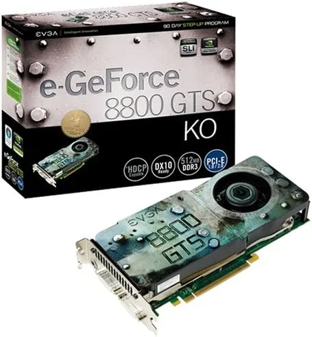 کارت گرافیک ای‌وی‌جی‌ای ای-فورس 8800 GTS KO Edition با 512 مگابایت حافظه DDR3 و رابط PCI-Express