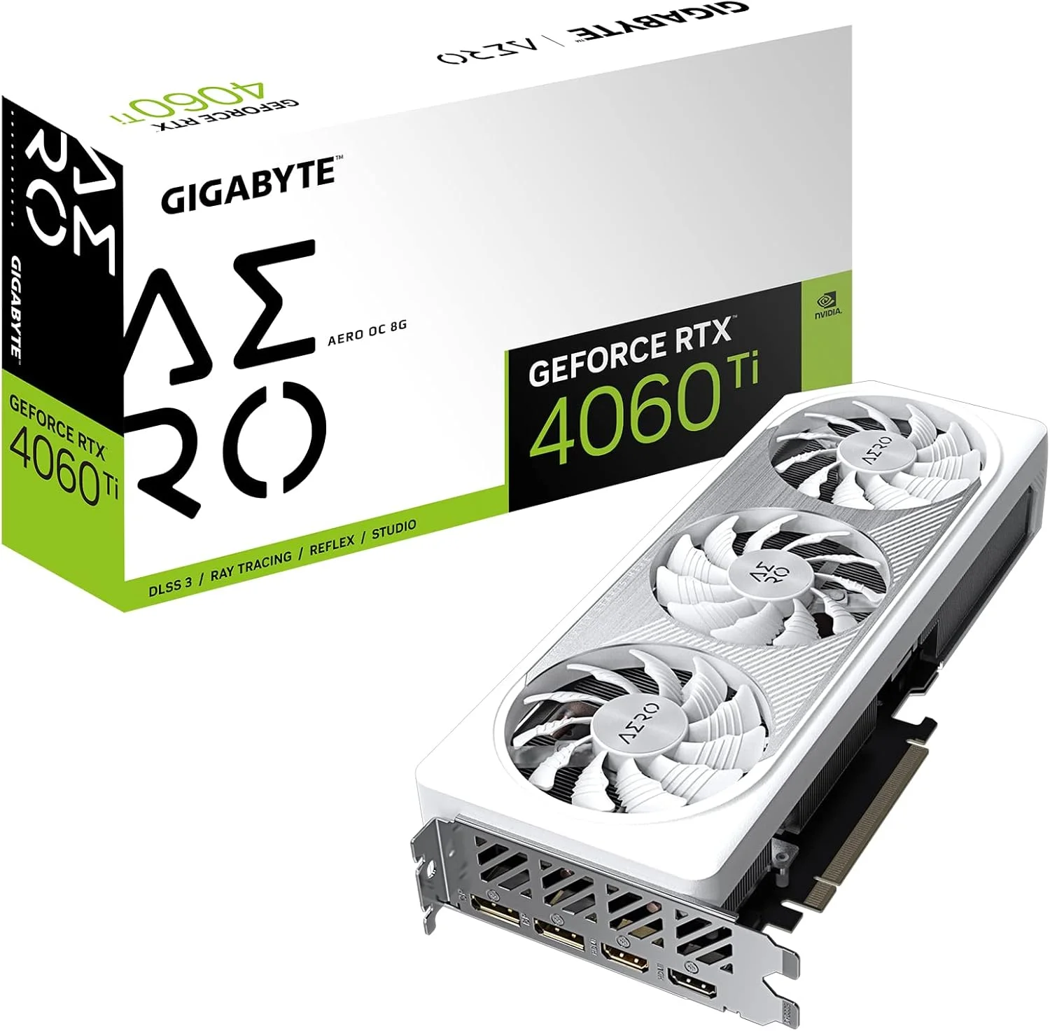 کارت گرافیک GIGABYTE GV-N406TAERO OC-8GD GeForce RTX 4060 Ti AERO OC 8G، فن های 3X WINDFORCE، حافظه 8 گیگابایتی GDDR6 128 بیتی