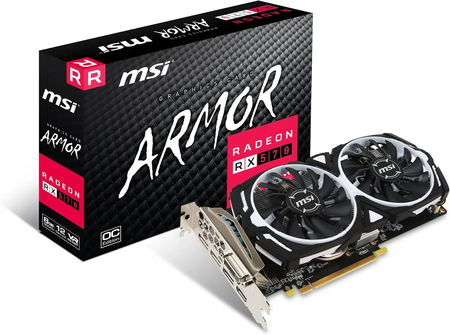 کارت گرافیک MSI Gaming Radeon RX 570 256-bit با 8 گیگابایت حافظه GDRR5 و پشتیبانی از DirectX 12 و VR و CFX (RX 570 ARMOR 8G OC)