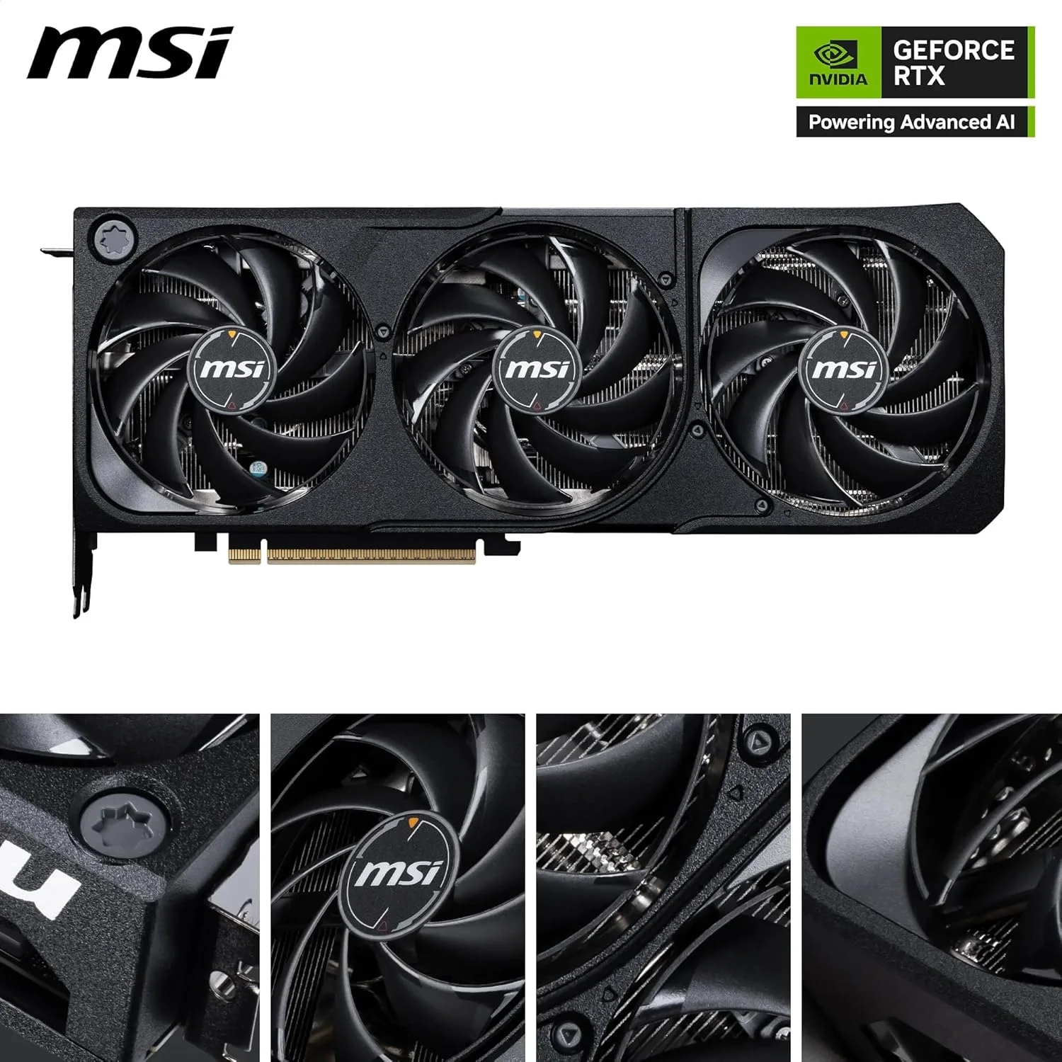 MSI GeForce RTX 5070 Ti 16G Shadow 3X OC — 16 گیگابایت GDDR7 (28 گیگابیت بر ثانیه/256-بیت)، PCIe 5، بوست: 2482 مگاهرتز، HDMI 2.1b، DisplayPort 2.1b