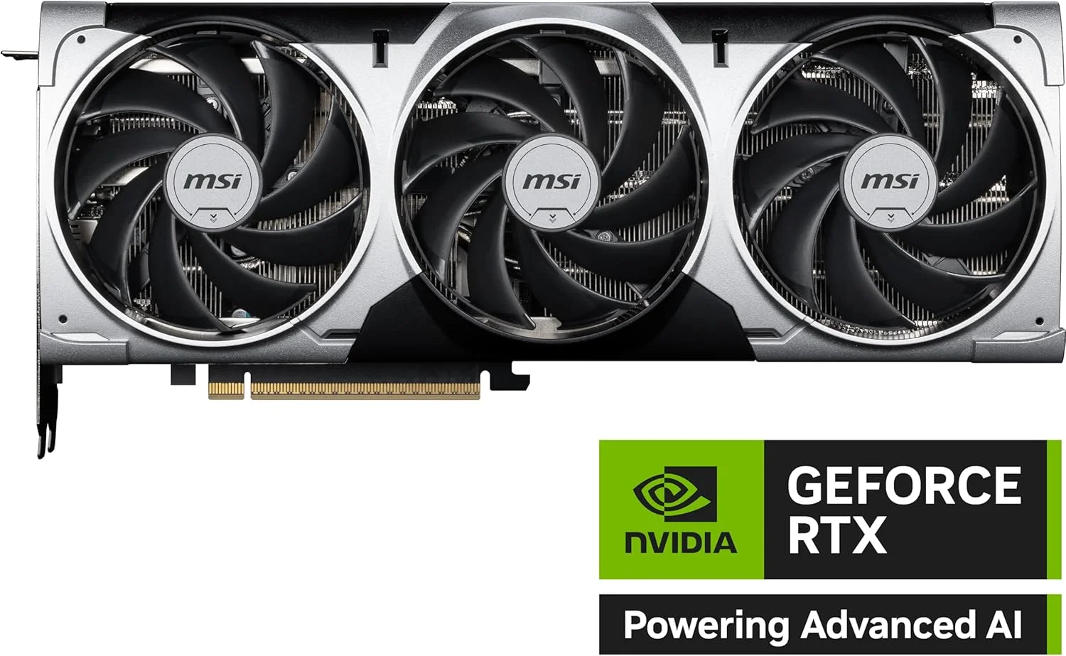 کارت گرافیک MSI Gaming RTX 5070 12G Ventus 3X OC (12 گیگابایت GDDR7، 192-بیت، عملکرد فوق العاده: 2557 مگاهرتز، DisplayPort x3 2.1a، HDMI 2.1b، معماری NVIDIA Blackwell)