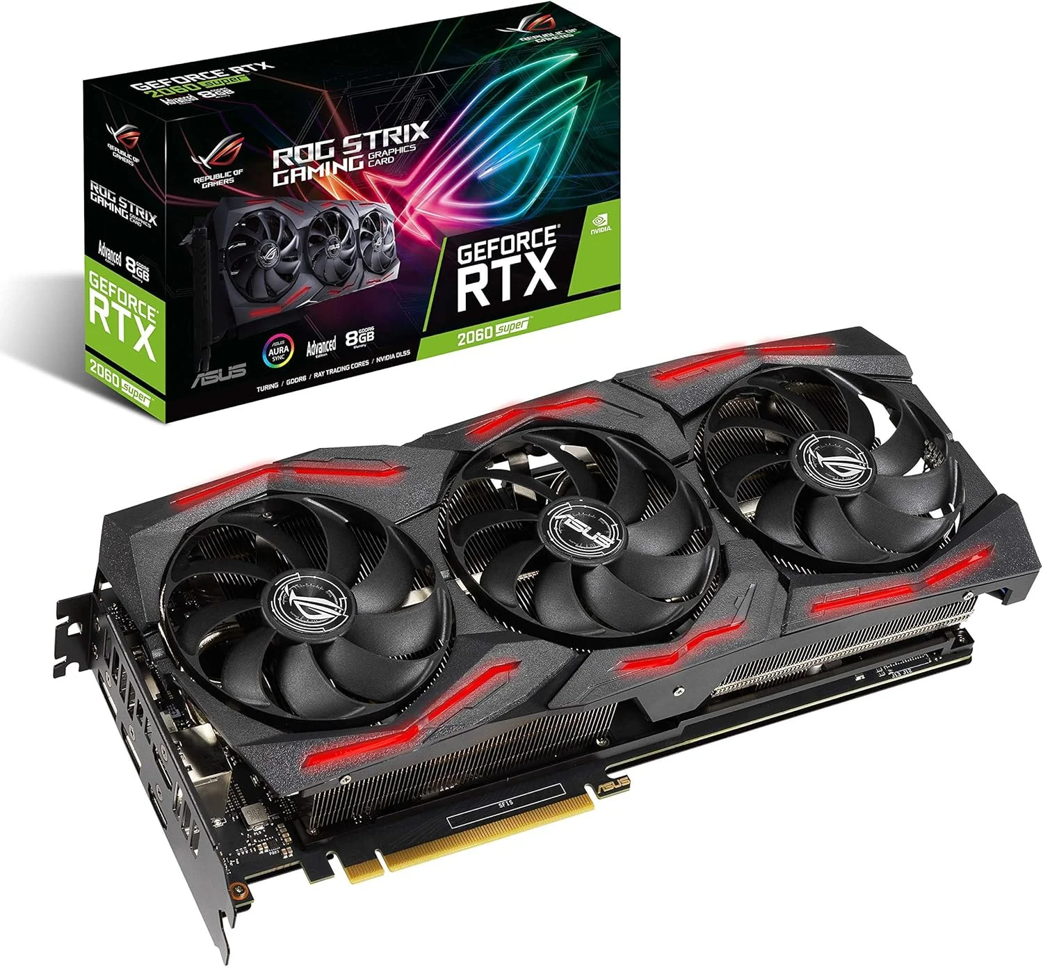 کارت گرافیک گیمینگ ایسوس ROG Strix NVIDIA GeForce RTX 2060 Super EVO V2 Advanced Edition (PCIe 3.0، حافظه 8GB GDDR6، HDMI، DisplayPort، طراحی فن Axial-tech، فناوری MaxContact، Auto-Extreme)
